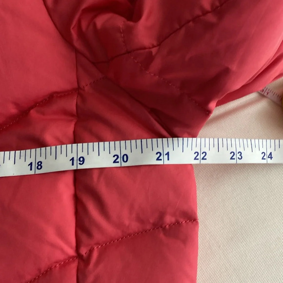 Lands End Puffer Pink Faux Fur Removable Hood Winter Jacket - Picture 15 of 16